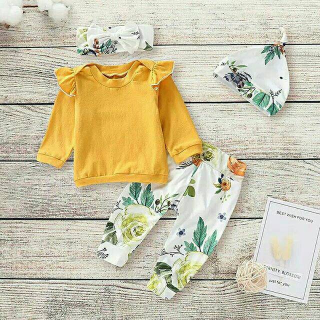 YELLOW FLOWER BABY SET