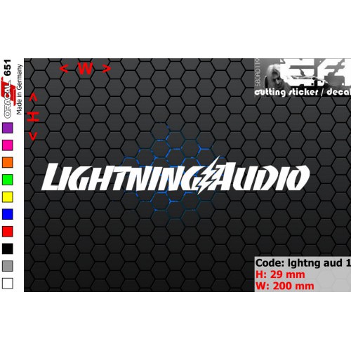 ea cutting sticker / decal    Code: lightning audio 1 ( sponsor logo )