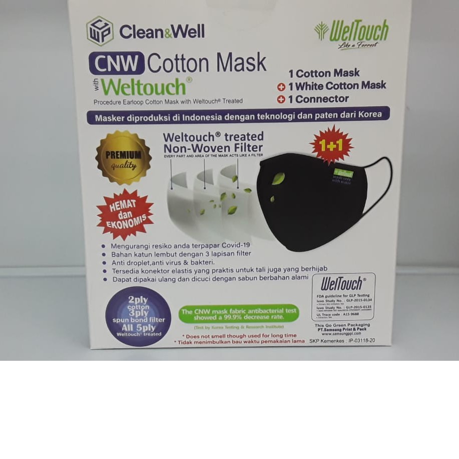WELTOUCH MASKER HITAM DAN PUTIH