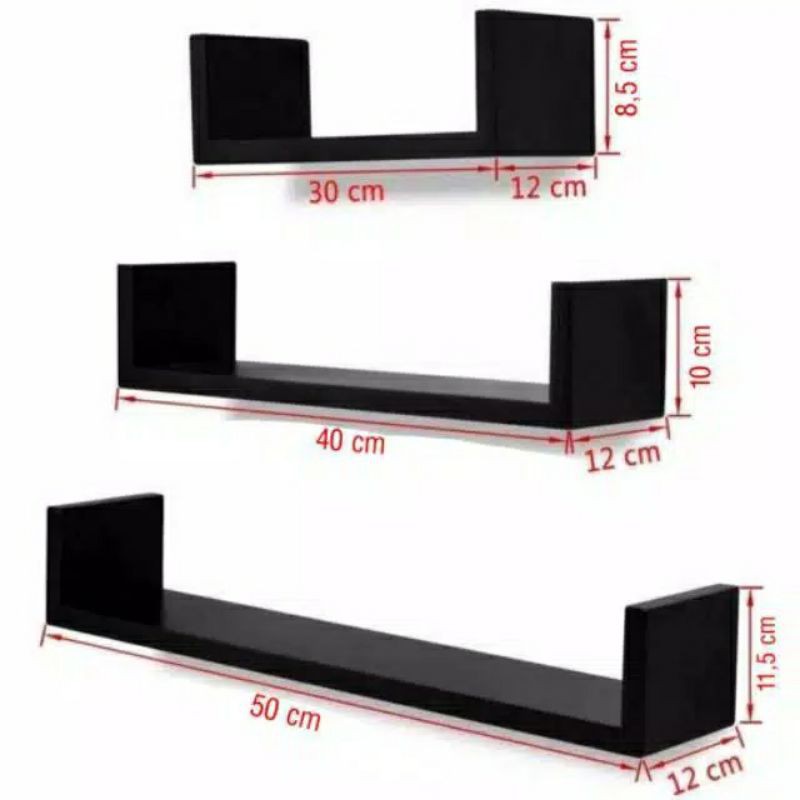 COD Ambalan rak gantung dinding 3set MODEL U