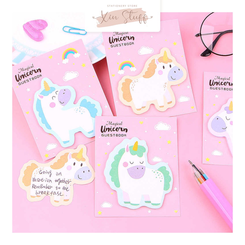 Sticky Note Unicorn Character - Post It Note Lucu [XINSTUFF.ID]