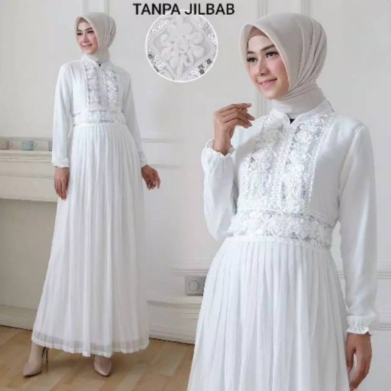 gamis brukat plisket original