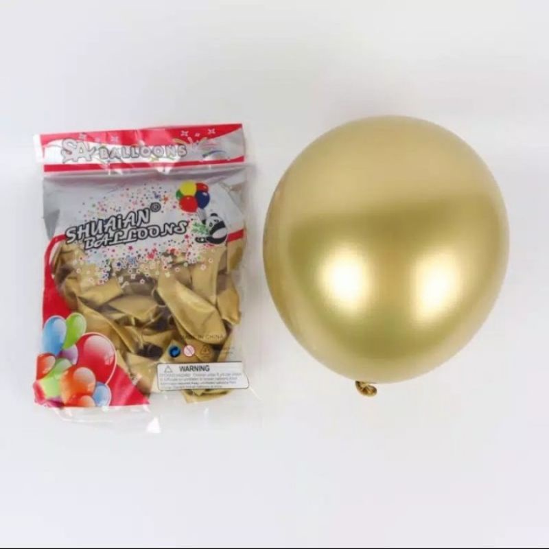 balon latex chrome gold