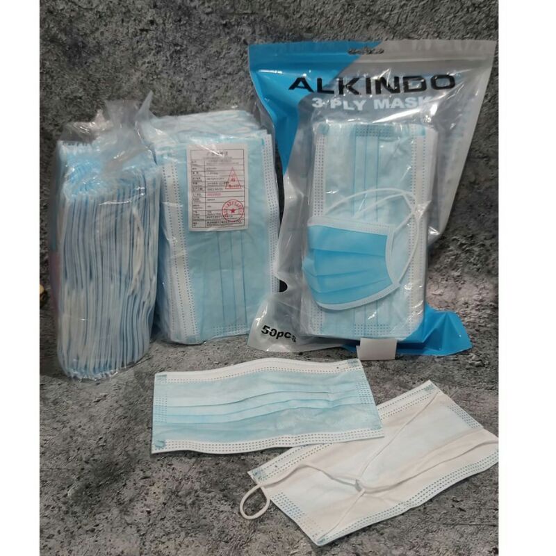 MASKER HIJAB HEADLOOP ALKINDO 3PLY 50PCS