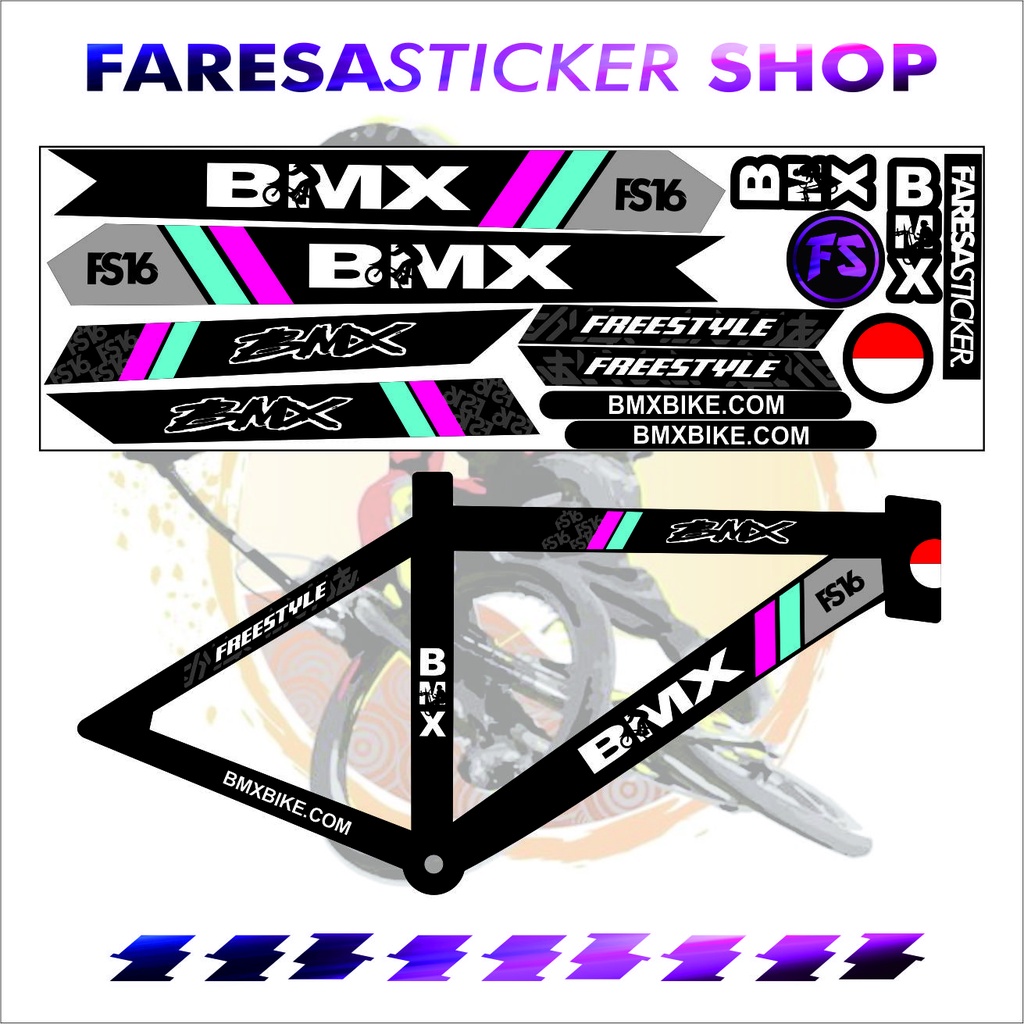 (COD) STICKER SEPEDA VARIASI BMX FS SIMPLE