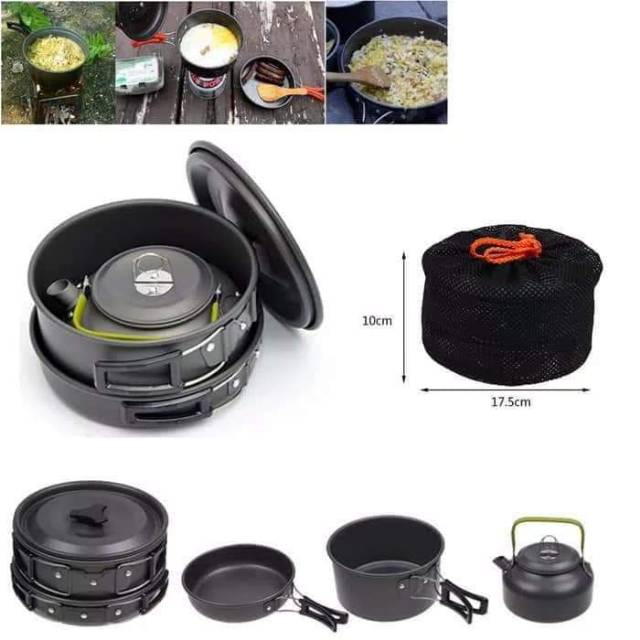 Cooking Set Camping DS-308 Teko Kettle - Nesting