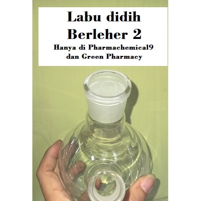 Labu didih 500 ml leher 2 PYREX