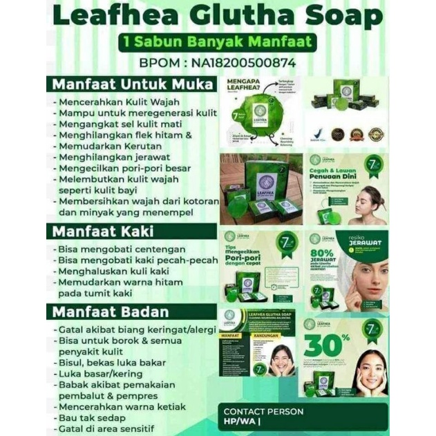 paket,laefhea gluta soap 16pc dalam 1box