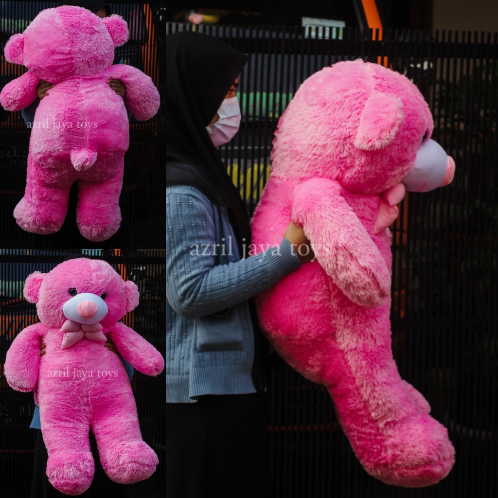( BISA COD ) Boneka Teddy Bear Pink 1 Meter