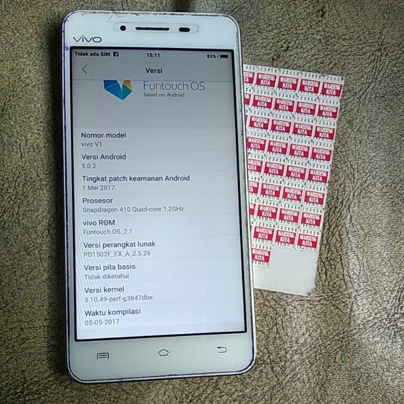 Vivo v1 Bahan