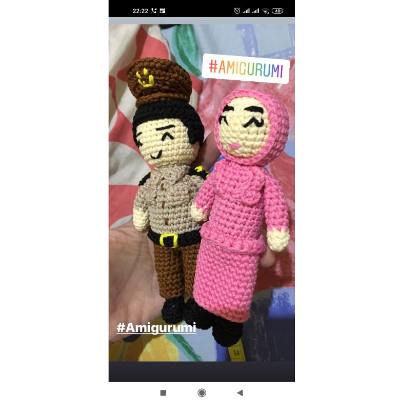 boneka polisi amigurimi polisi