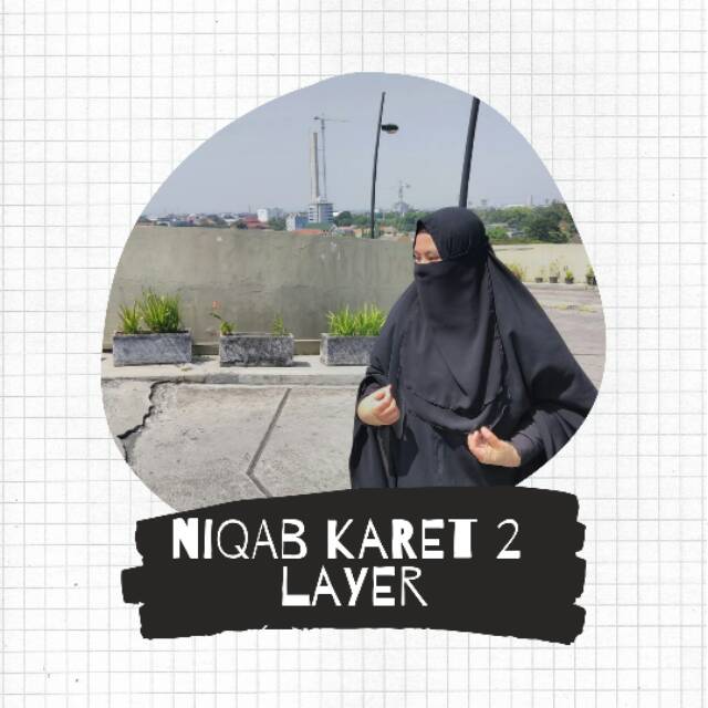 Niqab karet 2 layer sifon