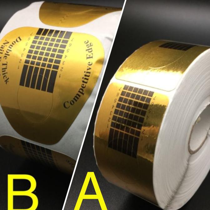 1 Roll 500pcs Golden Tips Extension Forms Guide