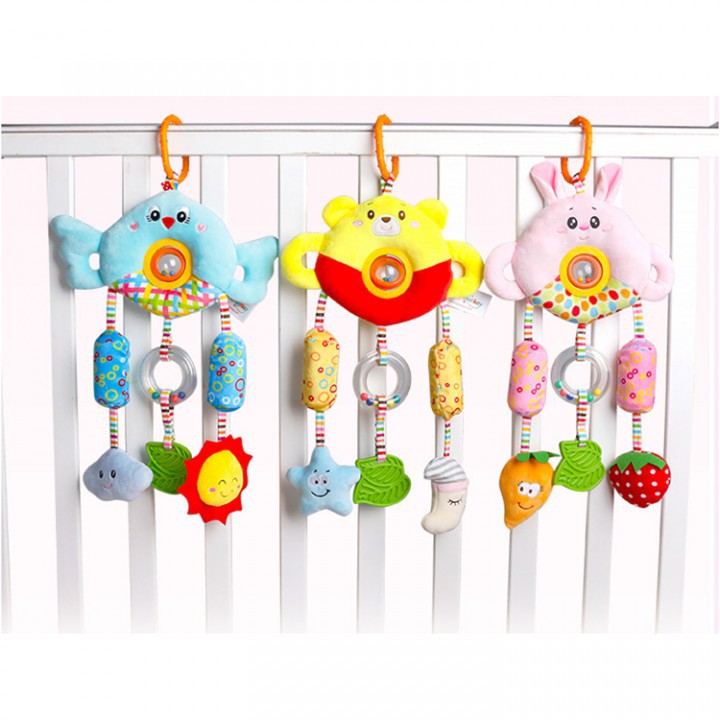 Happy Monkey Mainan dan Teether Gantung Triple Chime