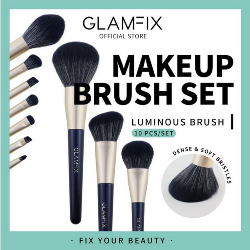 GLAMFIX Luminous Brush Make Up Set 10 Pcs