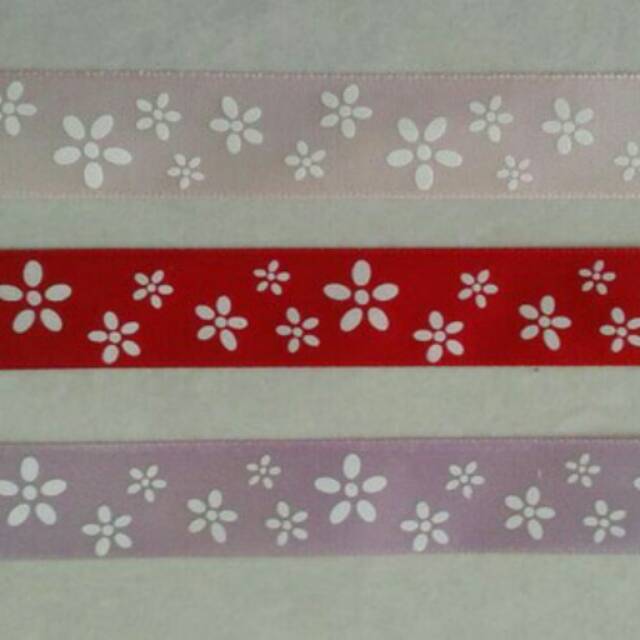 Pita satin 5/8" bunga 01
