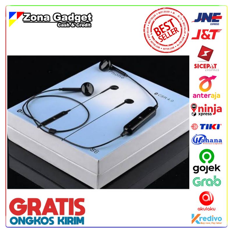 S6 Bluetooth CSR 4.0 Wireless Earphone with Control Talk & Microphone