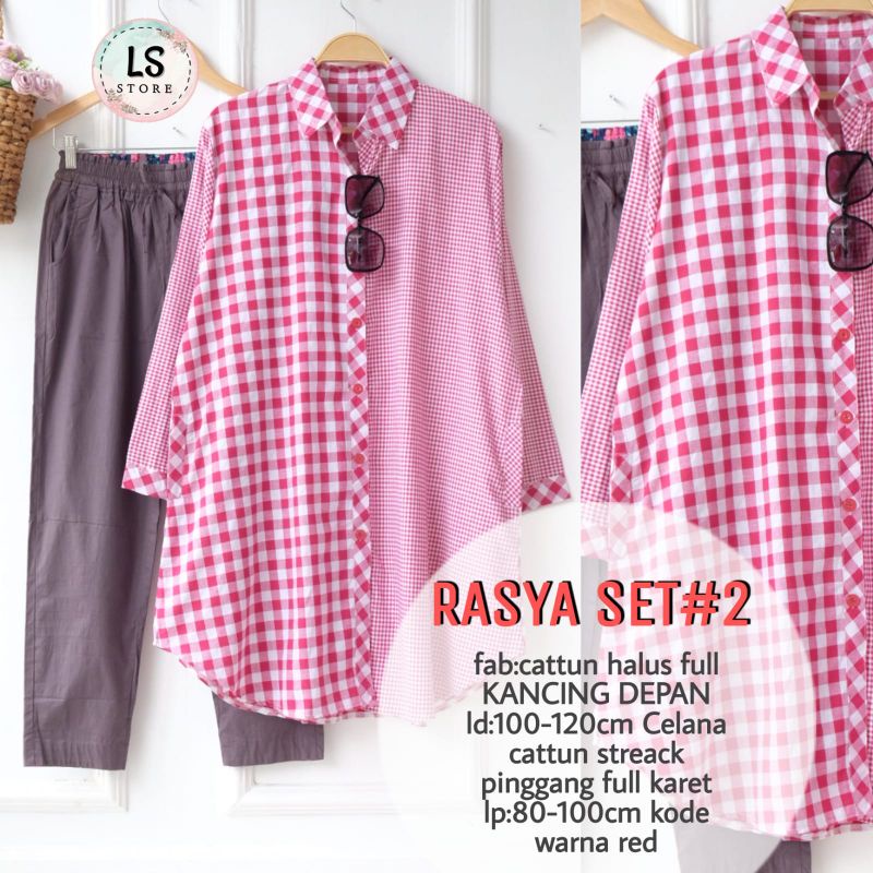 rasya set 2 setelan kemeja&pant