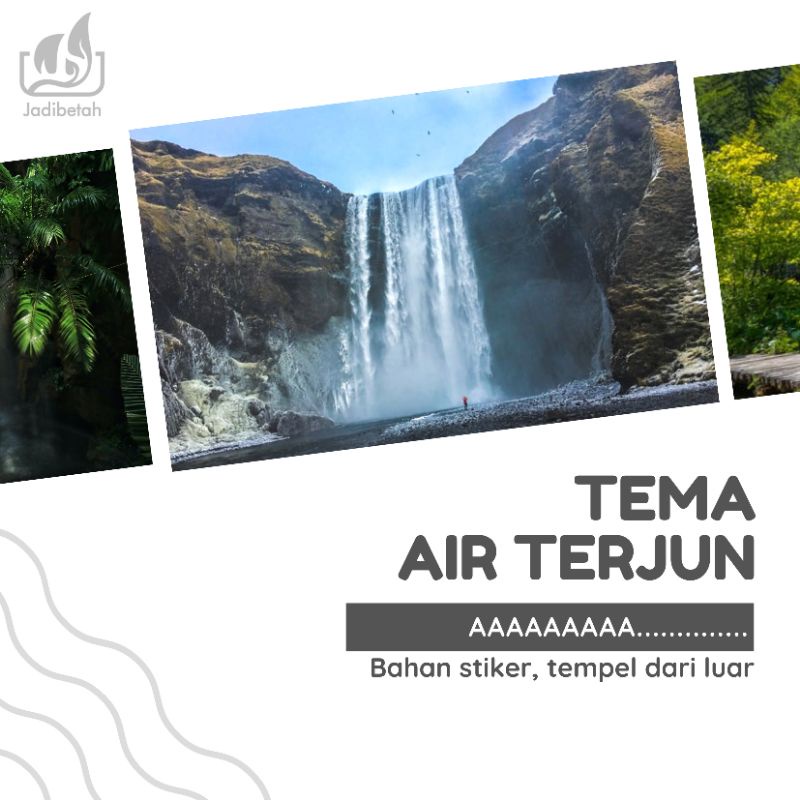 Background Aquarium Tema Waterfall / Air Terjun
