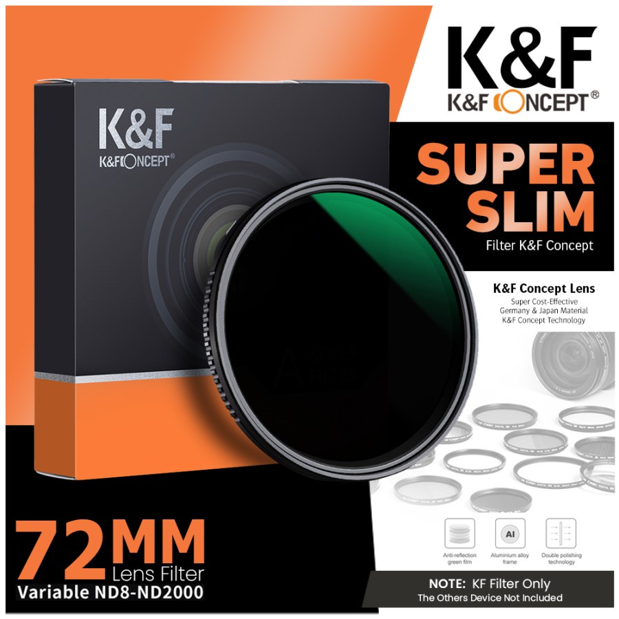 KNF Concept 72mm Filter Multi Coating ND8-2000 Super Slim Filter K&F