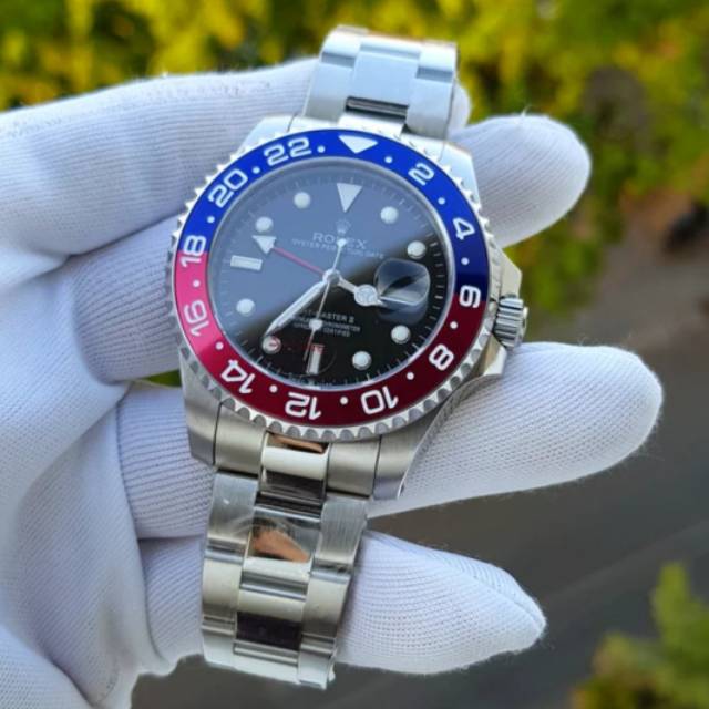 Rolex Gmt ll Pepsi Silver Blue Red Automatic