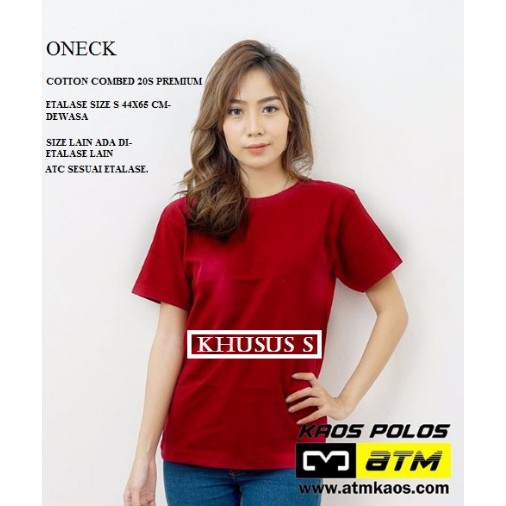 KAOS POLOS COTTON COMBED SIZE S