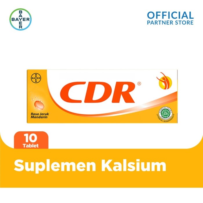 CDR Suplemen Kalsium Rasa Jeruk 10 Tablet