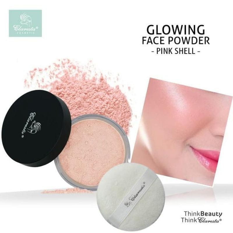 Claresta Glowing Face Powder Pink shell ~ Original 100%