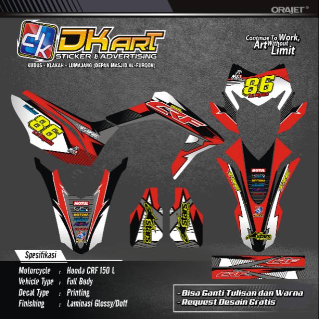 Decal Sticker CRF 150 L Grasstrack