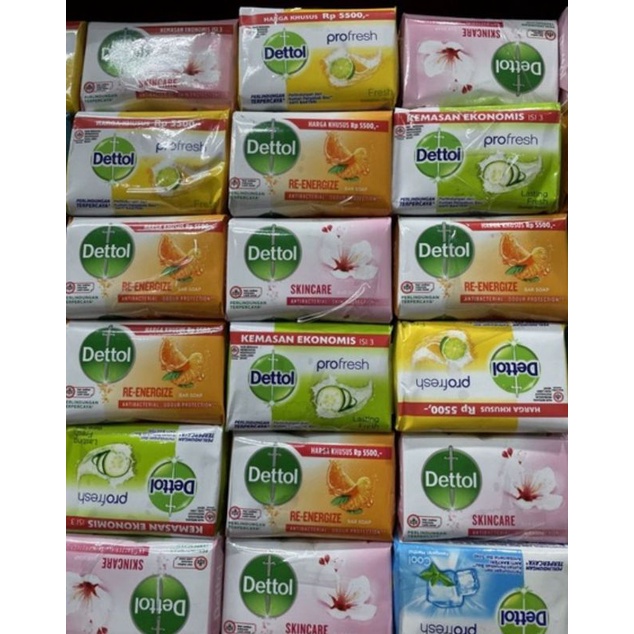 Dettol batang 100g Random x 3