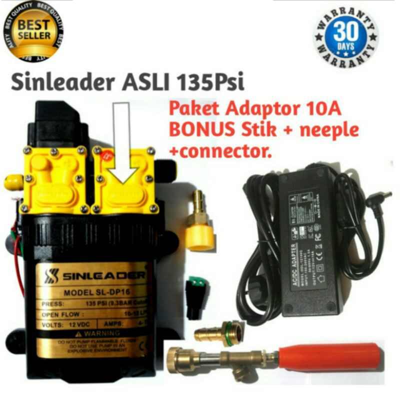 POMPA DC DOUBLE SINLEADER ASLI + ADAPTOR 10A