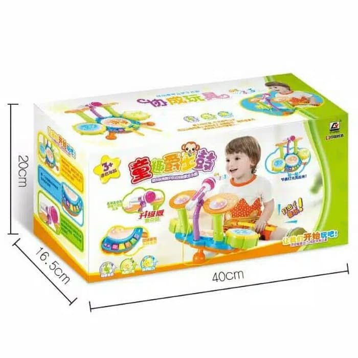 mainan anak bayi drum set electrict