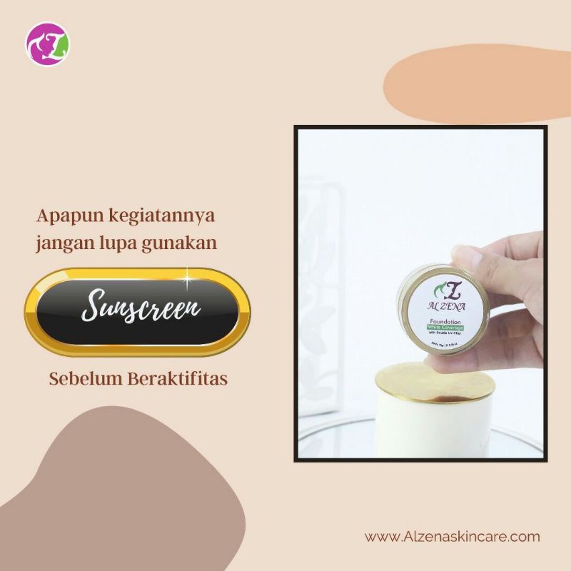 FOUNDATION WHITE COVERAGE ALZENA BPOM 100% ORIGINAL