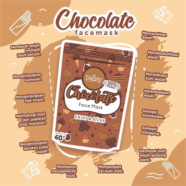 Masker Daisy Organic Variant Chocolate~