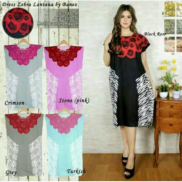 Daster midi Zebra Lantana/daster midi/daster murah