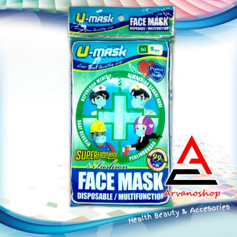 masker medis 3 ply earloop u-mask