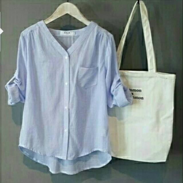 HDXD Stripe blouse blue