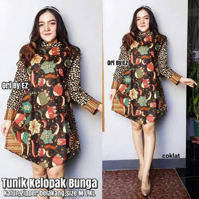 Tunik kelopak bunga coklat
