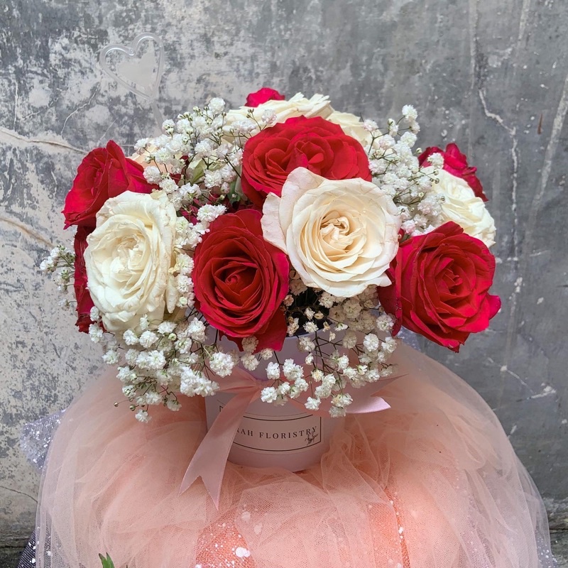 Bloom box rose fresh | Bunga meja mawar