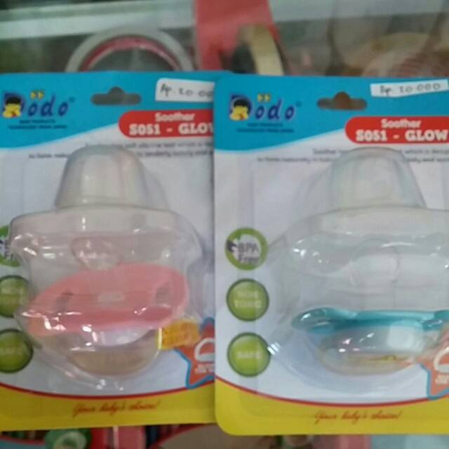 Empeng baby dodo glow in the dark
