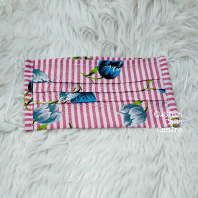 Masker Kain PREMIUM Motif Bunga Earloop