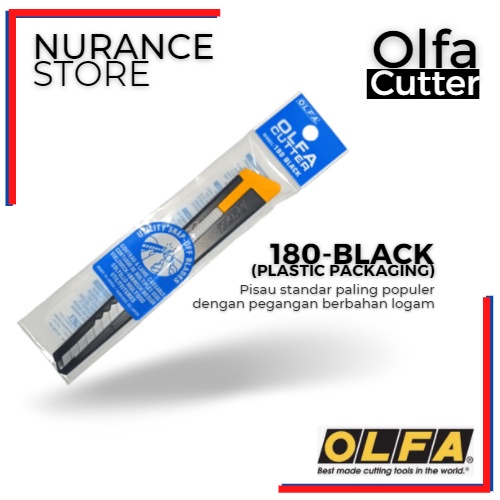 CUTTER OLFA 180 Black (PLASTIC PACKAGING)
