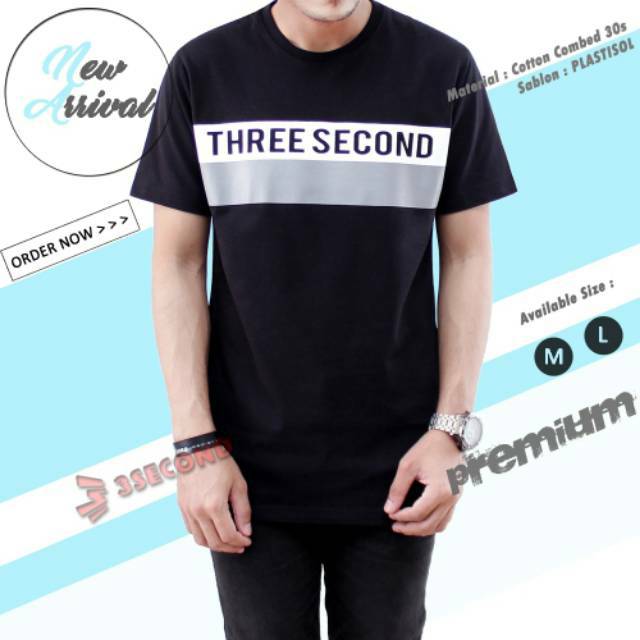 TS09 Kaos 3SECOND Lengan Pendek Terbaru Three Second