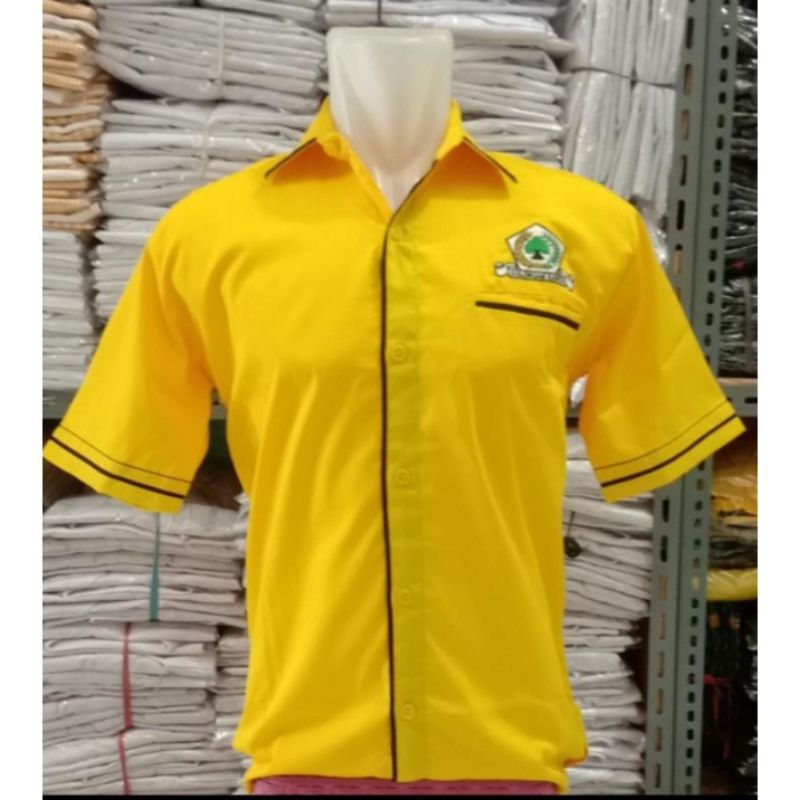kemeja golkar pendek