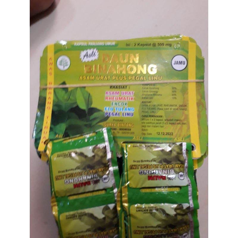 kapsul daun binahong asli