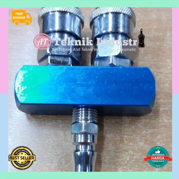 KONEKTOR HOSE PNEUMATIC quick Coupler Cabang 2 COD