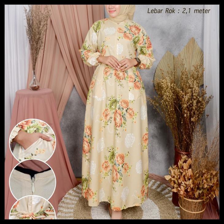 Gamis Bunga #910 - Mocca