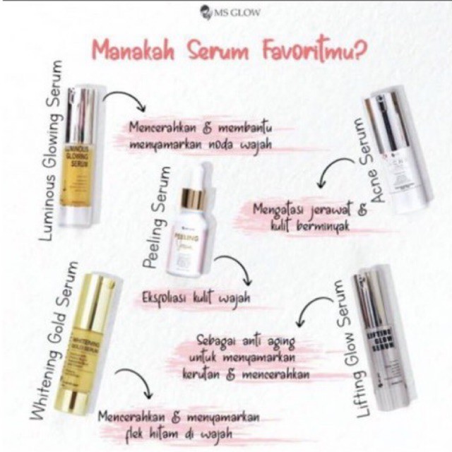 Ms Glow Serum 5 Variants
