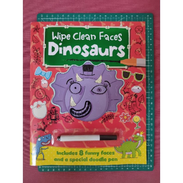 Wipe clean faces dinosaurs