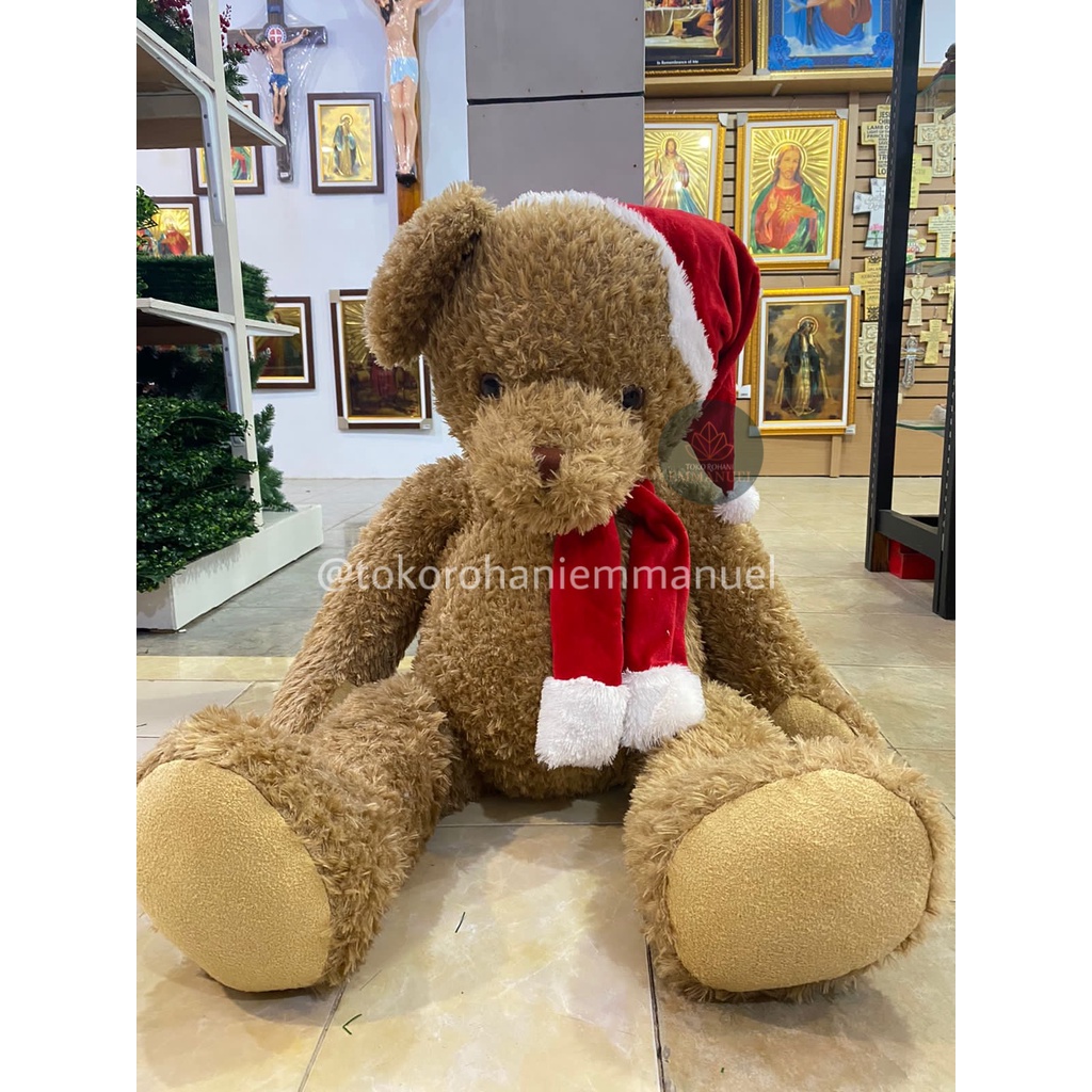 Boneka Natal Teddy Bear Super Jumbo 1 Meter